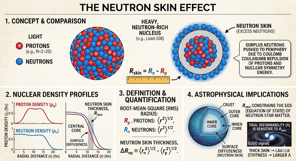The neutron skin effect and nuclear charge radius discovery process